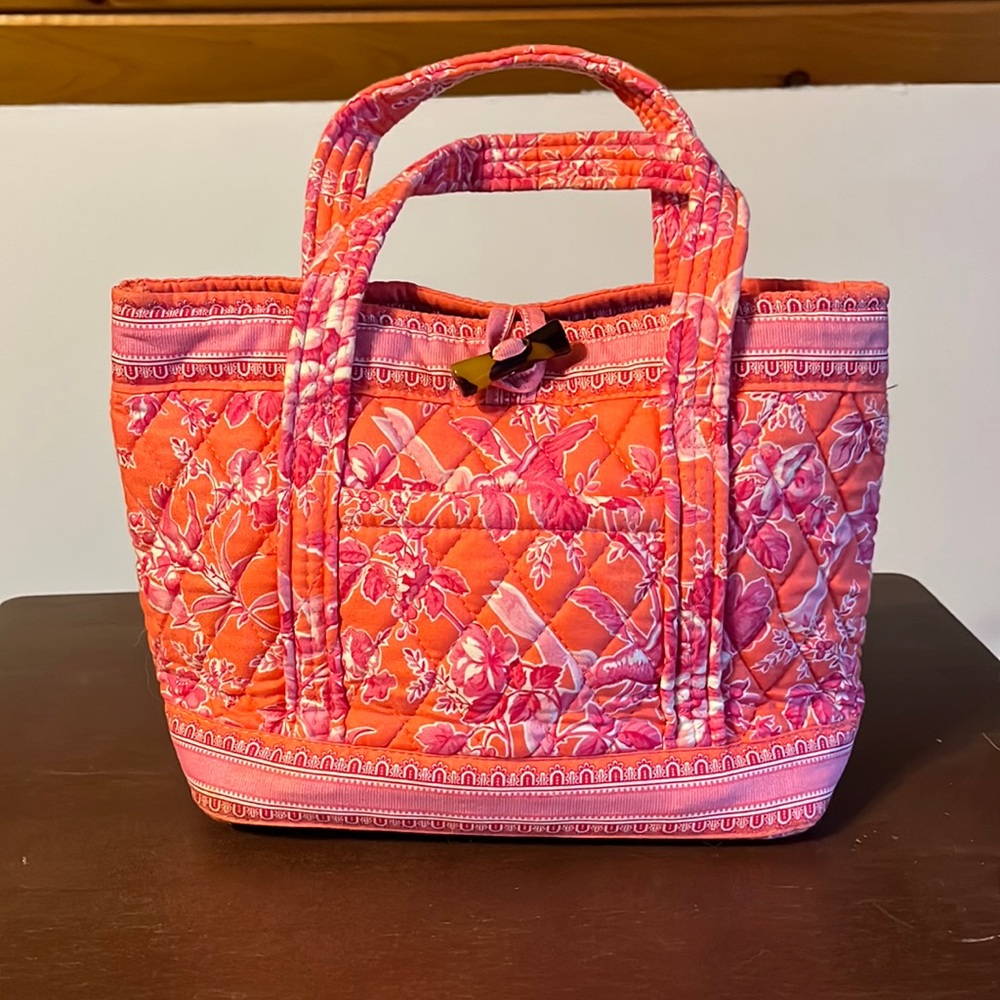 SOLD Vera Bradley Coral Pink Quilted Mini Tote